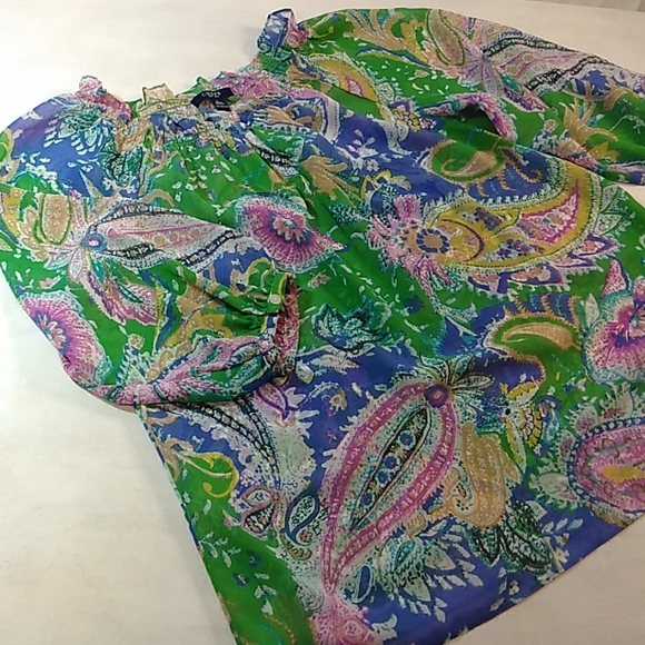 Chaps Tops - Chaps top multicolors flowers women's size L Beach, Vacation, casual,